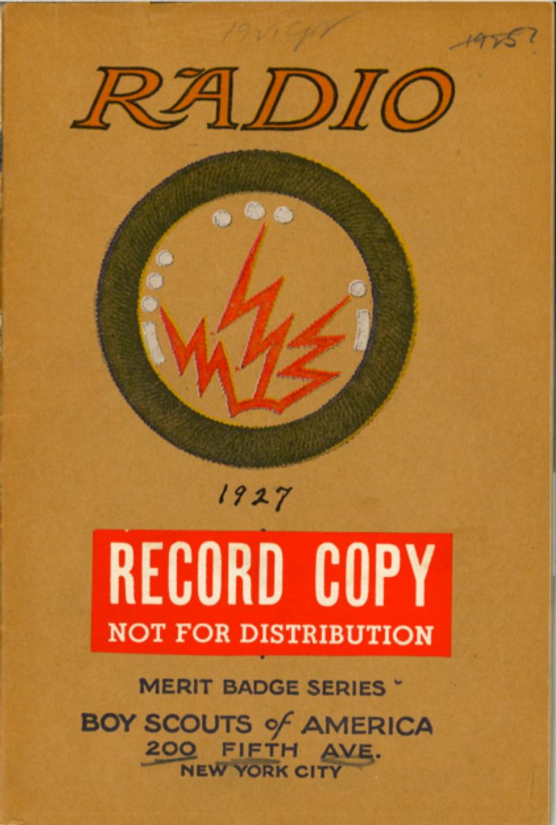 1927 Radio Merit Badge pamphlet